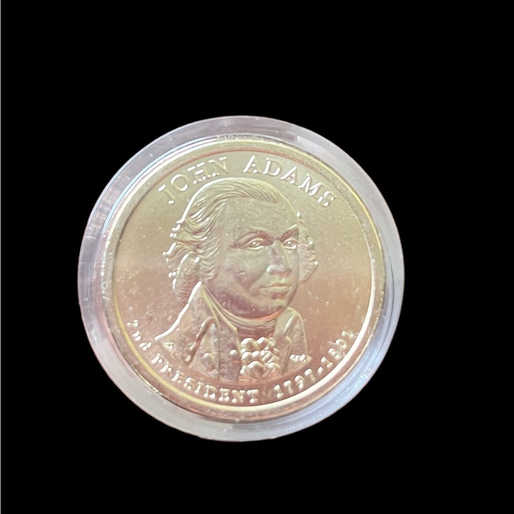 COPY - US president dollar gold color coin 12 uncirculated coins John Adams